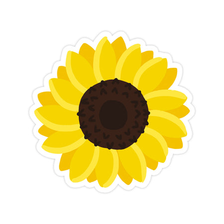 Sunflower Sticker - Bloomwolf Studio Sticker With 1 Big Yellow Sunflower Petals