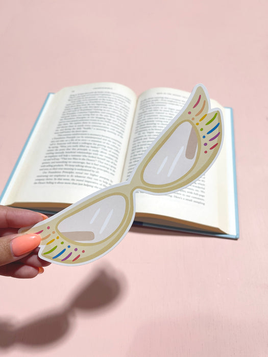 Winged Glasses Die-Cut Bookmark