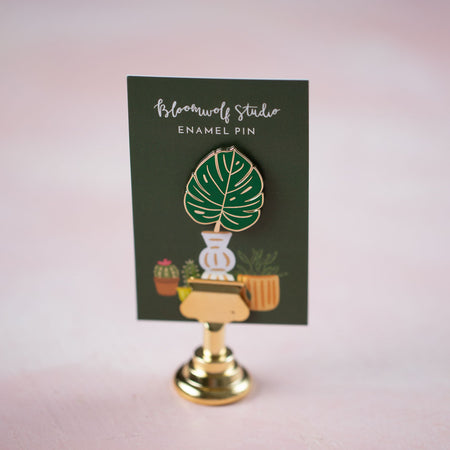 Monstera Leaf Enamel Pin - Bloomwolf Studio
