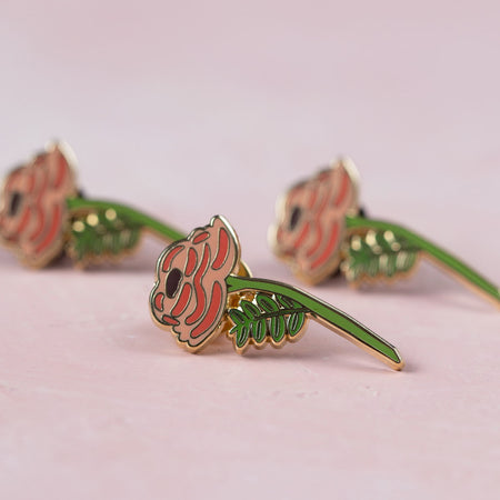 Single Rose Enamel Pin - Bloomwolf Studio