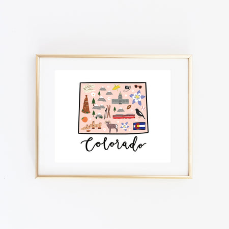 State Art Prints - Colorado - Bloomwolf Studio