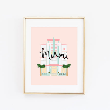 City Art Prints - Miami Art Deco - Bloomwolf Studio