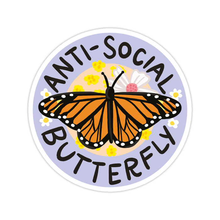 Anti-Social Butterfly Sticker