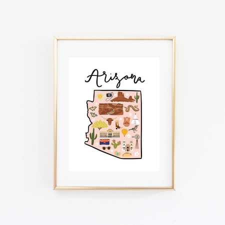 State Art Prints - Arizona - Bloomwolf Studio