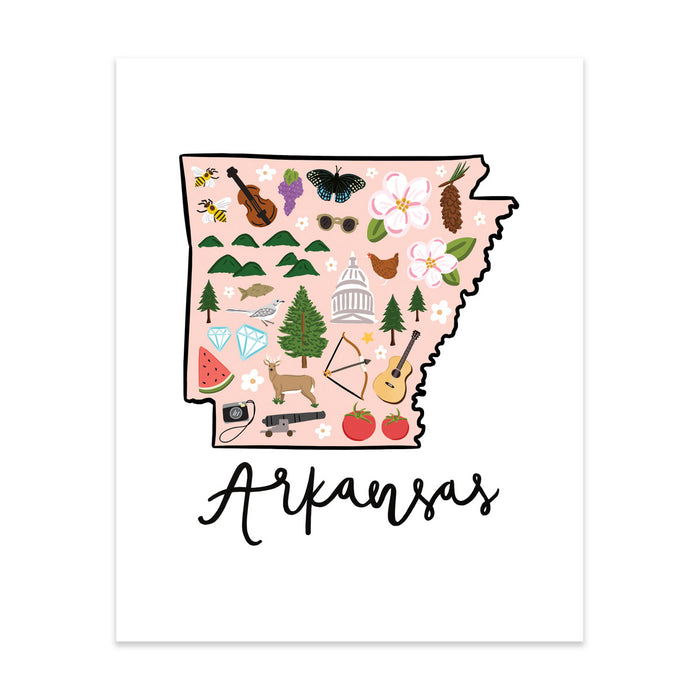 State Art Prints - Arkansas