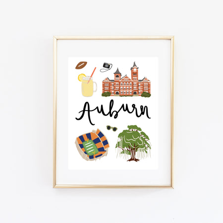 Auburn, AL Art Print - Bloomwolf Studio