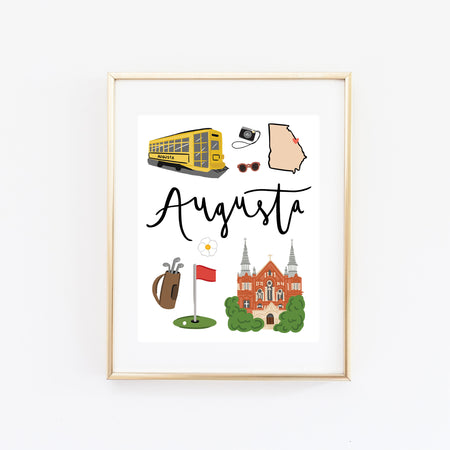 Augusta, GA Art Print - Bloomwolf Studio
