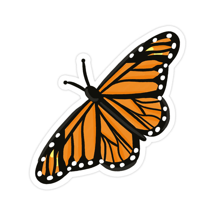Butterfly Sticker - Bloomwolf Studio Orange Colored Butterfly, With Black Prints and White Dots