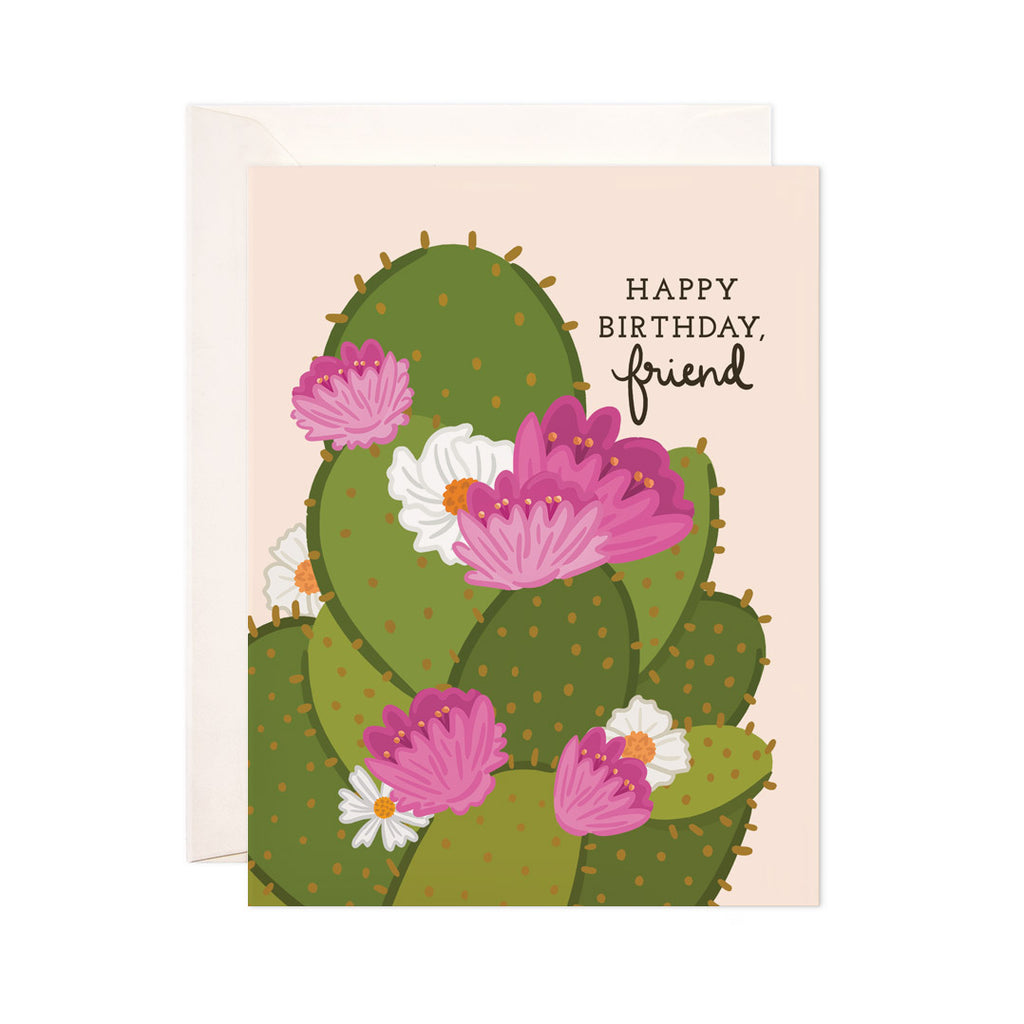 succulent happy birthday Cacti Floral Birthday Greeting Card