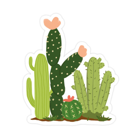 Cactus Field Sticker - Bloomwolf Studio Sticker of 4 Green Cacti