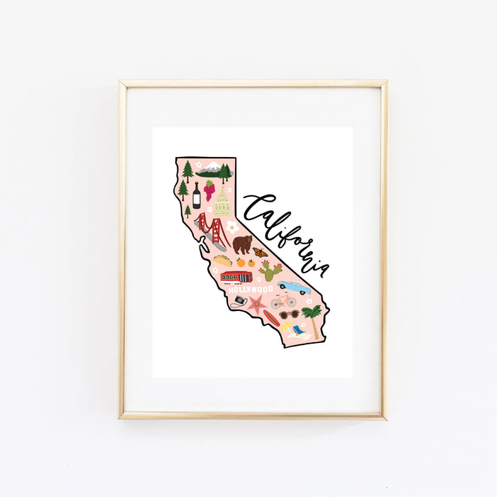 State Art Prints - California - Bloomwolf Studio