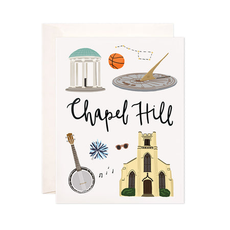 Chapel Hill - Bloomwolf Studio Card About Chapel Hill, Bright Colors, State Landmarks + Historical Places + Notable Places