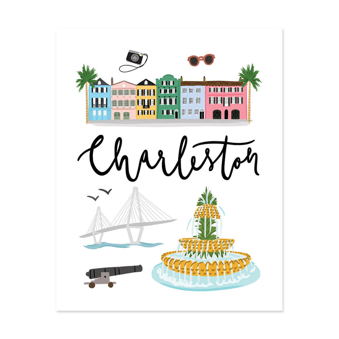City Art Prints - Charleston - Bloomwolf Studio About Things to Do in Charleston, Bright Colors, State Landmarks + Historical Places + Notable Places