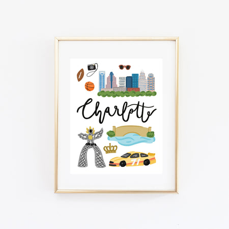 City Art Prints - Charlotte - Bloomwolf Studio