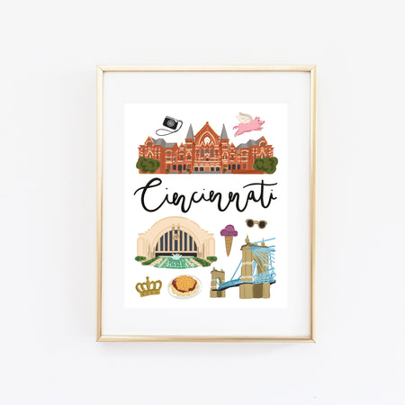 City Art Prints - Cincinnati - Bloomwolf Studio