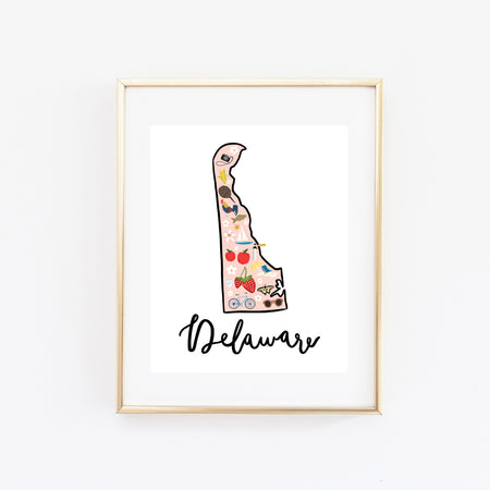 State Art Prints - Delaware - Bloomwolf Studio