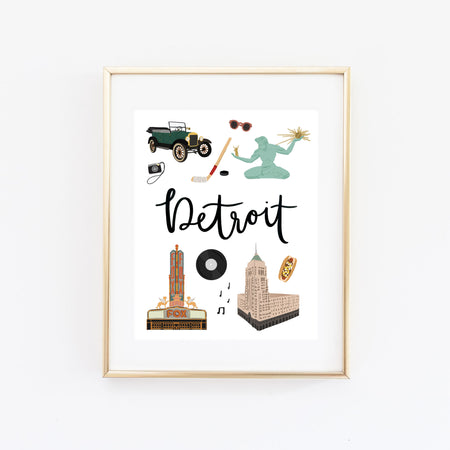 City Art Prints - Detroit - Bloomwolf Studio