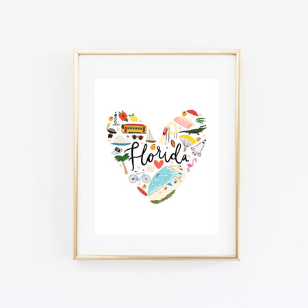 State Art Prints - Florida Love - Bloomwolf Studio