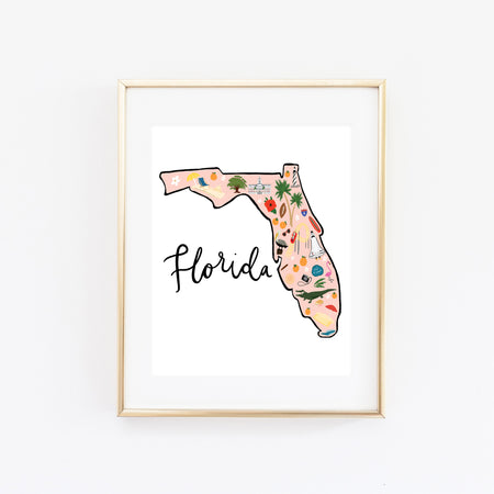 State Art Prints - Florida Art Print - Bloomwolf Studio