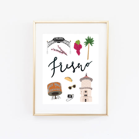 City Art Prints - Fresno - Bloomwolf Studio