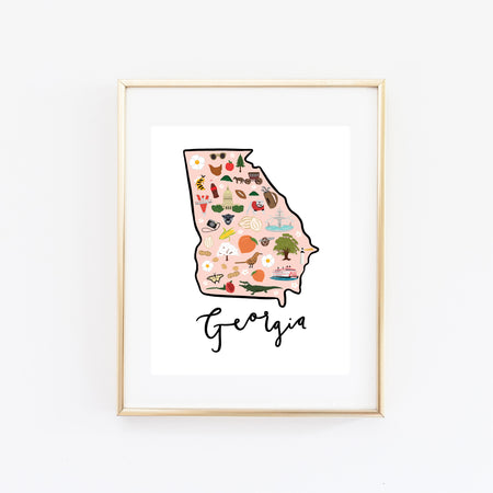 State Art Prints - Georgia - Bloomwolf Studio
