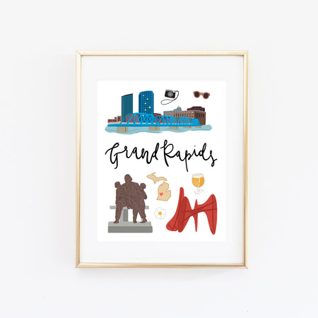 City Art Prints - Grand Rapids - Bloomwolf Studio