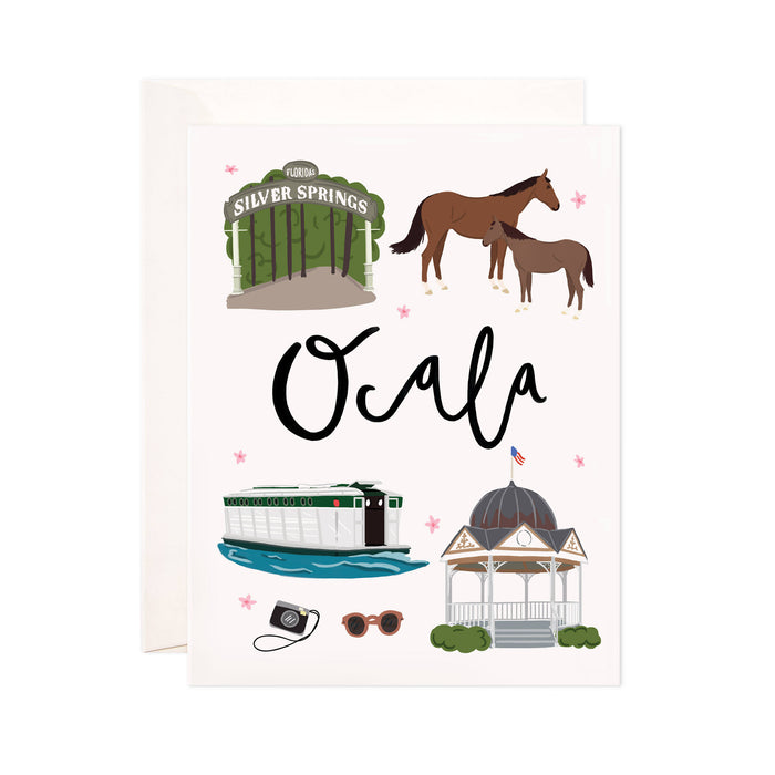 Ocala - Bloomwolf Studio Card About Things to Do in Ocala, City Landmarks + Historical Places + Notable Places, Green and Neutral Colors