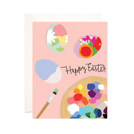 Easter Eggs - Bloomwolf Studio Easter Print, Pastel and Bright Colors, Paints, Palette, Brush, Easter Eggs
