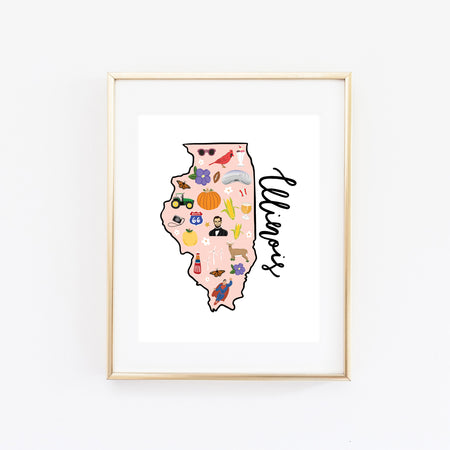 State Art Prints - Illinois - Bloomwolf Studio