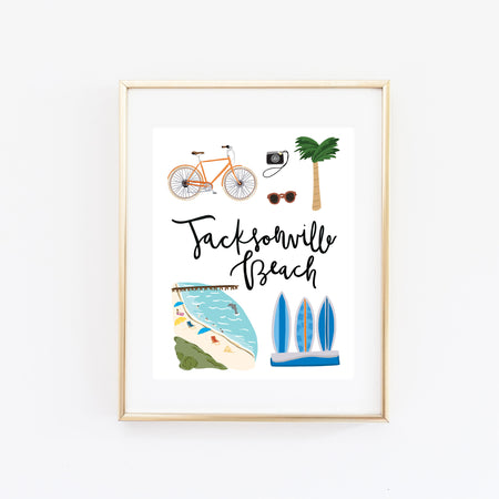 City Art Prints - Jacksonville Beach - Bloomwolf Studio
