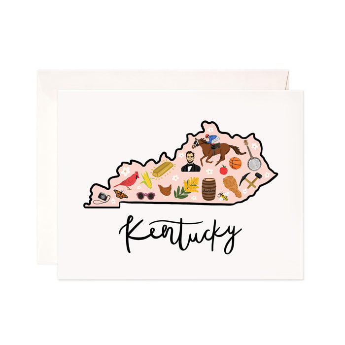Kentucky - Bloomwolf Studio Card About  Things to Do in Kentucky, Map, Bright Colors, State Landmarks + Historical Places + Notable Places