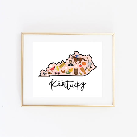State Art Prints - Kentucky - Bloomwolf Studio
