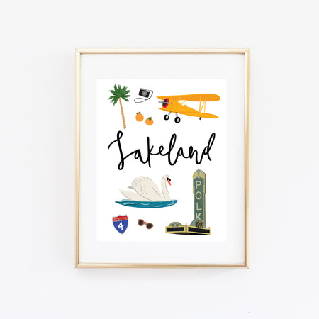 City Art Prints - Lakeland - Bloomwolf Studio