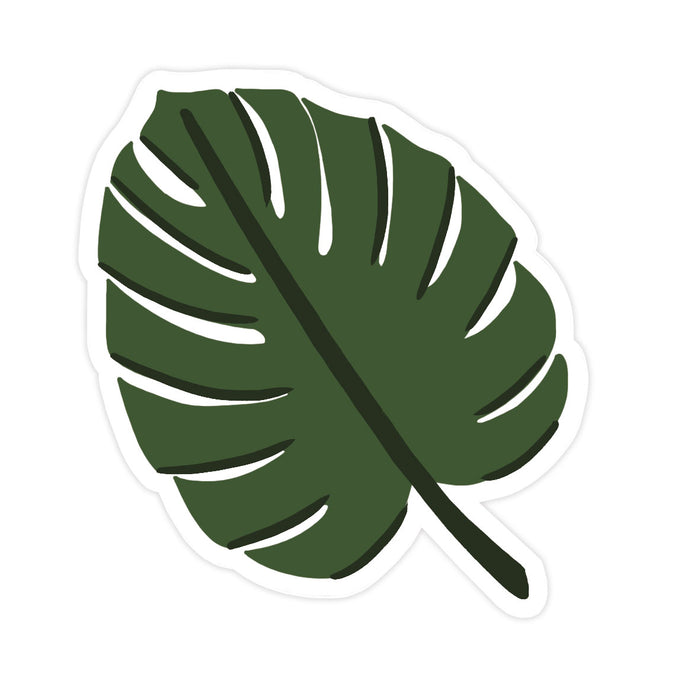 Monstera Leaf Sticker - Bloomwolf Studio Sticker of 1 Green Monstera Leaf
