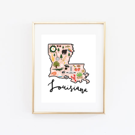 State Art Prints - Louisiana - Bloomwolf Studio