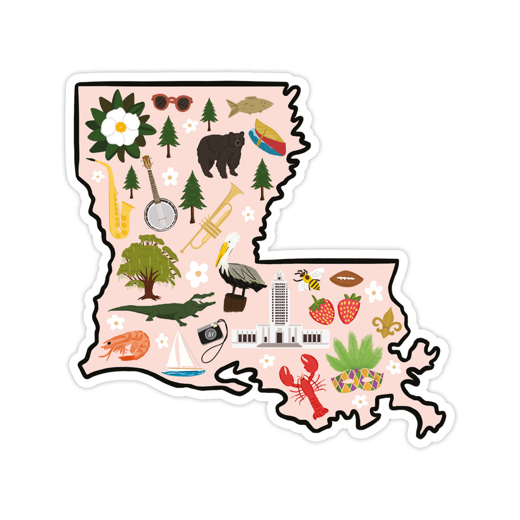 Lousana State Vnyl Decal - Home State LA New Orleans Bayou - De Cut Lousana State Vnyl Decal - Home State LA New Orleans Bayou - De Cut