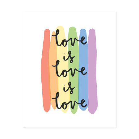 Love Is Love Art Print - Bloomwolf Studio Print That Says Love Is Love Is Love, Pastel Rainbow Colors