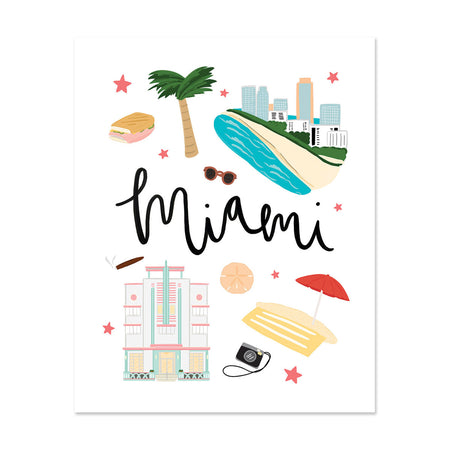 City Art Prints - Miami - Bloomwolf Studio Print About Miami, Neutral Colors, City Landmarks + Historical Places + Notable Places