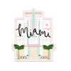 Miami Sticker - Bloomwolf Studio Sticker of Miami Historic Landmark, Pink and Green, Freedom Tower