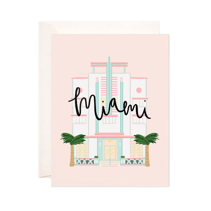 Miami Art Deco - Bloomwolf Studio Miami Card, Pastel Colors, One of Miami's Landmarks