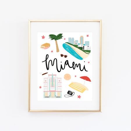 City Art Prints - Miami - Bloomwolf Studio