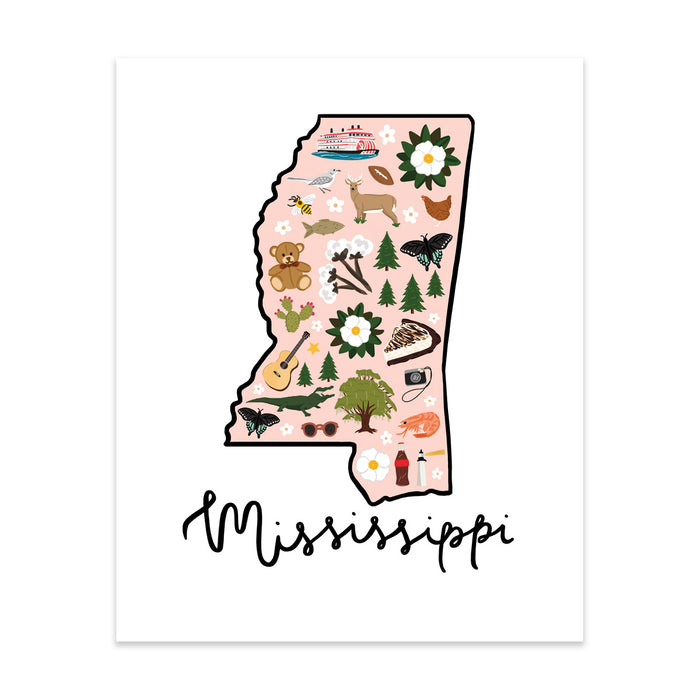 State Art Prints - Mississippi