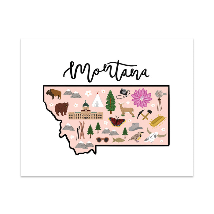 State Art Prints - Montana
