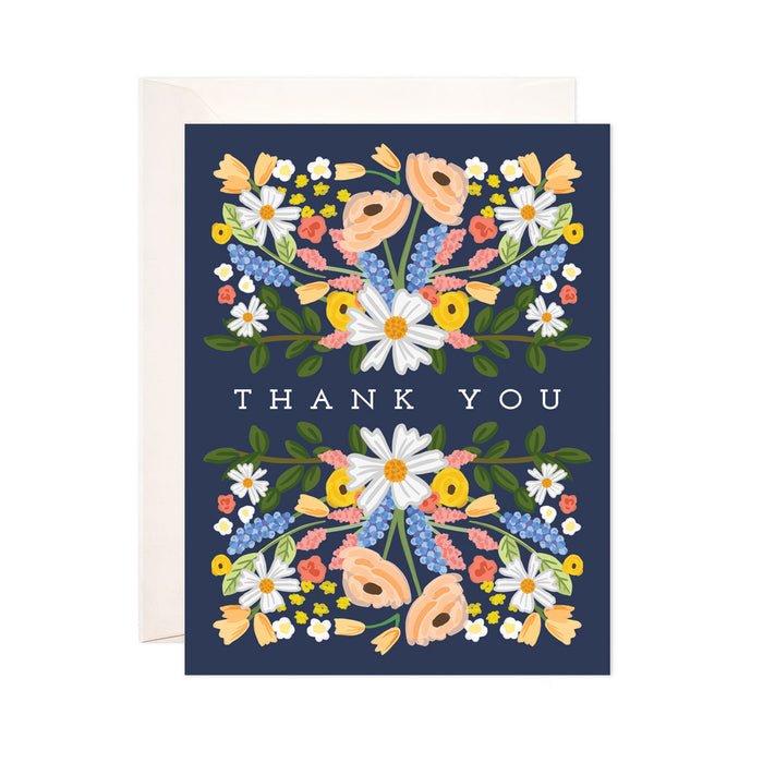Navy Floral Thank You