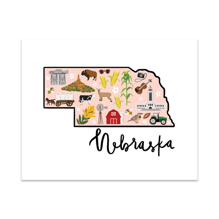 State Art Prints - Nebraska