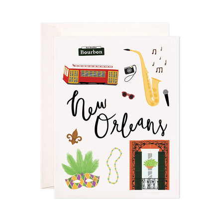 New Orleans - Bloomwolf Studio Card About New Orleans, Bright Colors, Things to Do, State Landmarks + Historical Places + Notable Places