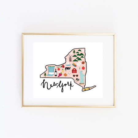 State Art Prints - New York State - Bloomwolf Studio