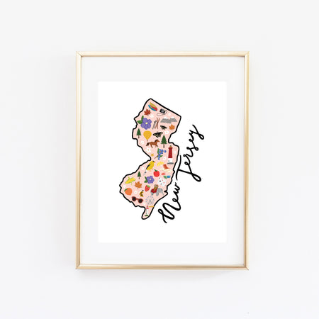 State Art Prints - New Jersey - Bloomwolf Studio