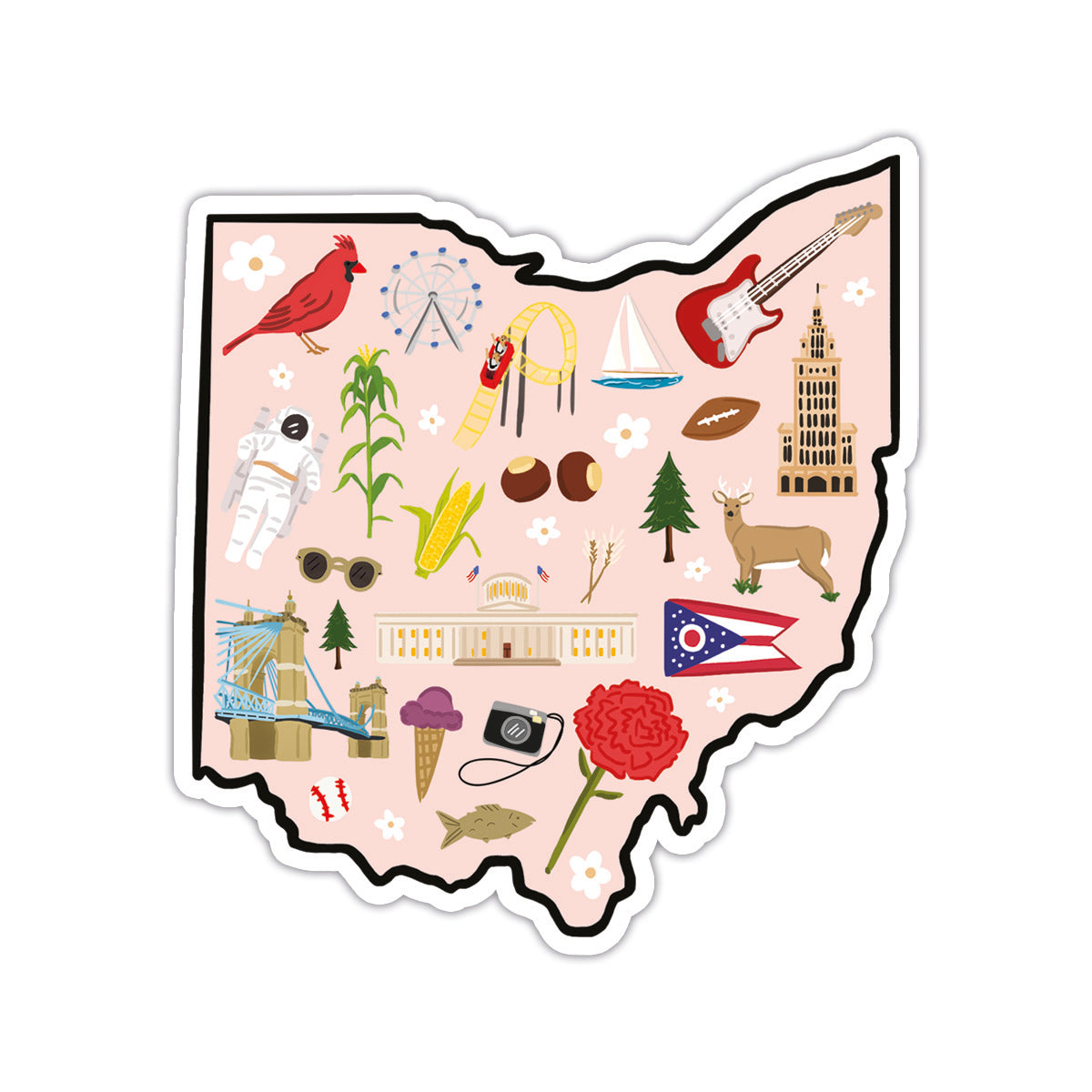 Ohio Sticker Fabric Graphics - 4 Pack - Reusable – Celebrate Local