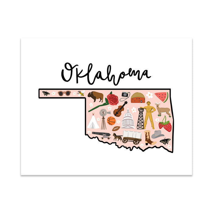 State Art Prints - Oklahoma